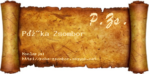 Póka Zsombor névjegykártya